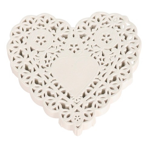School Smart Paper Die-cut Heart Lace Doily, 4 Inches, White, Pack Of 100 :  Target
