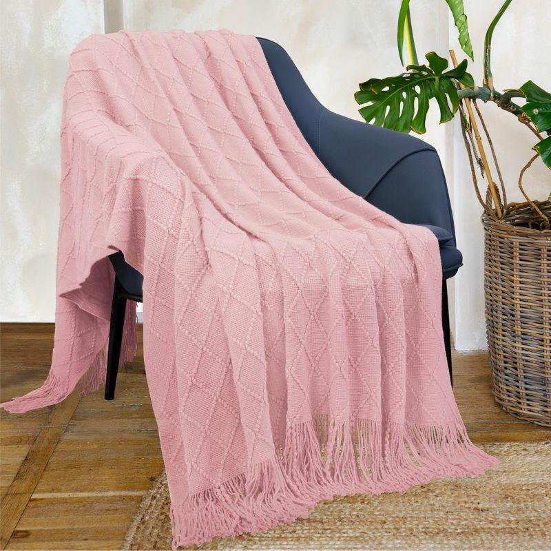 PAVILIA Knit Textured Soft Throw Blanket for Sofa, Living Room Decor, and Bed, 5 of 8