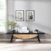 Sailboat Shaped TV Stand,MDF Wood Media Console Table With Drawer And Metal Support,Storage Cabinet For Living Room Office-Cuddlewood - 2 of 4