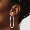 Black Bow Jewelry 3mm Diamond Cut, Polished Sterling Silver Hoops - 50mm (1 7/8 Inch) - 3 of 4