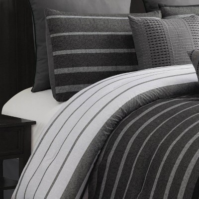 Riverbrook Home Queen 10pc Barkley Comforter Set Black/Gray - Riverbrook Home: Contemporary Striped Bedding with Decorative Pillows & Throw — фото 4