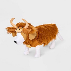 Highland Cow Hoodie Dog and Cat Full Body Costume - Boots & Barkley™ Light Brown - 1 of 3