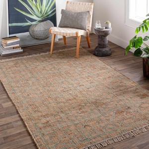 Hauteloom Rice Dusty Sage Fringed Jute Carpet - 1 of 4