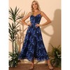 INSPIRE CHIC Women's Floral Print Pleated Back V Neck Split Elegant Maxi Sundresses - 2 of 4
