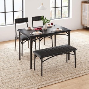 Modern 5-Piece Dining Table Set for 4 with Upholstered Chairs & Bench,Rectangular Kitchen Table Set for Small Space,Apartment,Studio,Breakfast Nook - 1 of 4