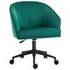 HOMCOM Retro Mid-Back Swivel Fabric Computer Desk Chair Height Adjustable with Metal Base, Leisure Task Chair on Rolling Wheels for Home Office, Green - image 4 of 4