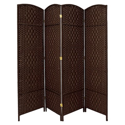 7 ft. Tall Diamond Weave Room Divider - Dark Mocha (4 Panels)