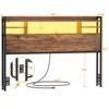 Aheaplus Headboard with Storage shelves and Charging Station, Wood Headboard with LED Light - 4 of 4