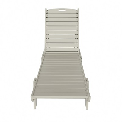 Sand Polypropylene Outdoor Chaise Lounge Chair Set with Side Table