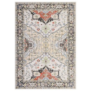 Area Rug with Rubber Backing Vintage Washable Rug Soft Foldable Carpet Low Pile Boho Rugs - 1 of 4