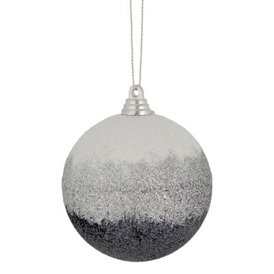 Northlight 4 Silver Diamond with Glitter Glass Christmas Ball Ornament