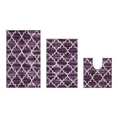 Savio Collection 100% Micro Polyester 3 Piece Bath Rug Set - Better Trends