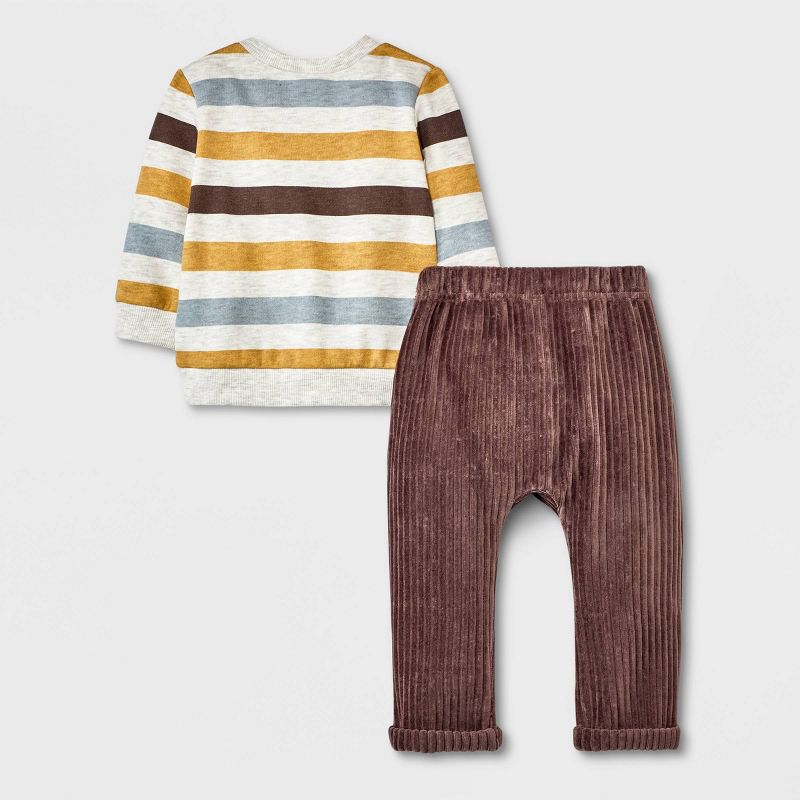 Baby Boys&#39; Disney Lion King Striped Top and Bottom Set - Brown, 2 of 5