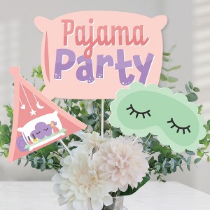 Big Dot of Happiness Pajama Slumber Party - Girls Sleepover Birthday Party Centerpiece Sticks - Table Toppers - Set of 15 - 1 of 4