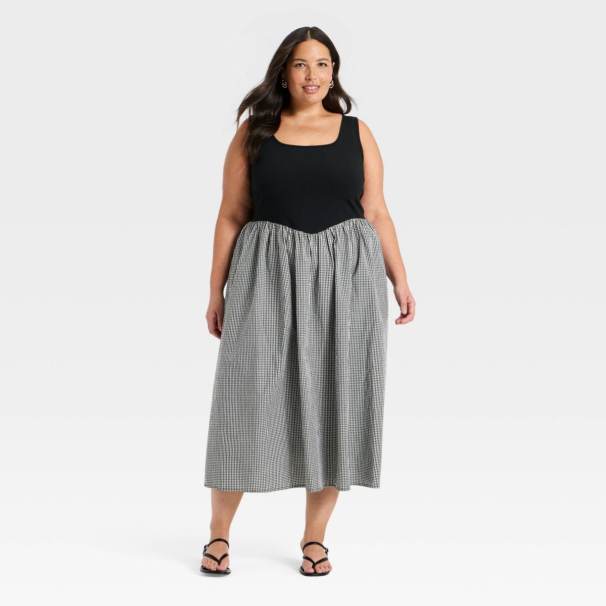 Women's Pullover Knit to Woven Midi Dress - A New Day™ - thumbnail 6