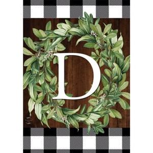 Briarwood Lane Wreath Monogram D Garden Flag 18" x 12.5" - 1 of 4