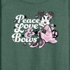 Women's - Disney - Peace Love And Bows Lightweight French Terry Wide Neck Long Sleeve Shirt - 2 of 4