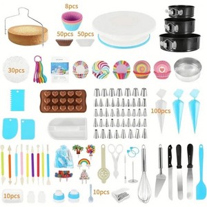 Angel Sar 507-Piece Cake Decorating Set with 3 Springform Pans, Rotating Turntable, Icing Tips, Baking Tools for Beginners, Complete Cake Making Kit - 1 of 4