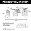 DORESshop 22 in. 3-Light Brushed Nickel Bathroom Vanity Light with Textured Glass Shades, Modern Wall Sconce for Vanity, Mirror - 4 of 4