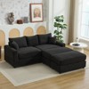 TiramisuBest 82" Upholstered Sofa, Modern Corduroy Cloud Sofa, Sectional Sofa with Ottoman and Throw Pillows, Cloud Soft Lounge - 3 of 4