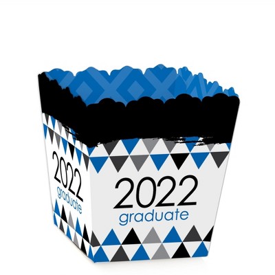 Big Dot of Happiness Blue Grad - Best is Yet to Come - Party Mini Favor Boxes - Royal Blue 2022 Graduation Party Treat Candy Boxes - Set of 12