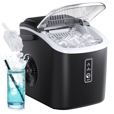 Simzlife Ice Makers Countertop - 9 Cubes in 6 Mins, 26lbs/Day, Portable Ice Maker with Carry Handle