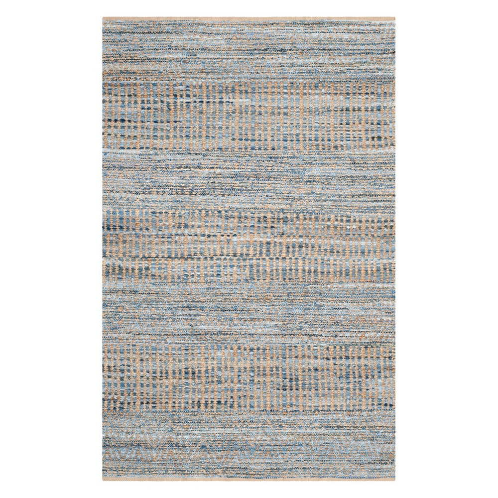 6'x9' Solid Area Rug Natural/Blue - Safavieh
