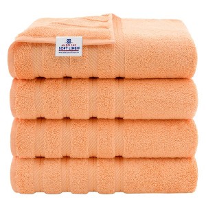 American Soft Linen 100% Cotton Luxury Turkish 4 Piece Bath Towel Set, 27x54 inches Soft Quick Dry Bath Towels for Bathroom - 1 of 4