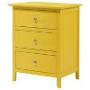 HomeStock Yellow Nightstand 25x19x15 Contemporary Bedside Table with Spacious Top, Vibrant Modern Accent and No Assembly Needed - 3 of 4