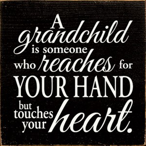 Slickblue Heartfelt Grandchild Wood Sign – Rustic 7x7 Knotty Pine with Hanging Slot or Shelf Display Option - 1 of 3