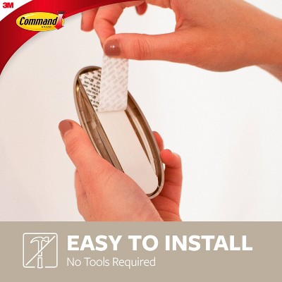 Large Brushed Nickel Traditional Adhesive Hook