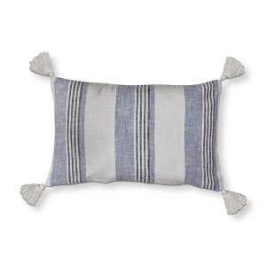tagltd 16" x 24" Blue Stripe Throw Pillow - 1 of 2