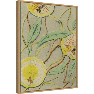 Delicate Floral Pattern Botanical Canvas Wall Art Print 18 x 24 Inches