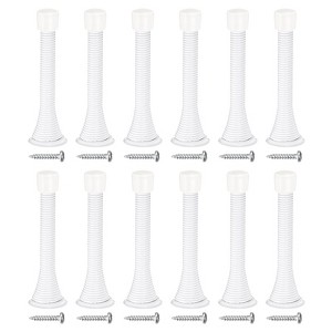 Unique Bargains Spring Steel Thickened Rubber Head Anti-Rust Plating Flexible Door Stop 12 Pcs - 1 of 4