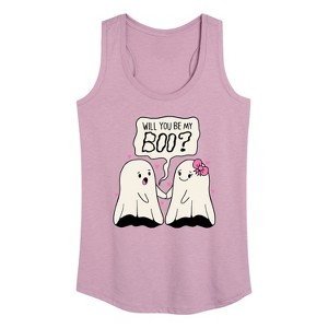 Women's - Instant Message - Valentine's Day Will You Be My Boo Graphic Racerback Tank - 1 of 4