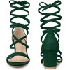 Perphy Women's Long Lace Up Open Toe Mid Chunky Open Toe Heel Sandals - 2 of 3