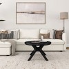 Plank+Beam Cross Leg Modern Coffee Table, 30" Solid Wood Tables for Living Room, Round Center Table - 2 of 4