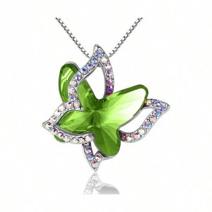 Gift Butterfly Birthstone Necklace, Tone with 18+ 2 Chain for Mother's Day, Birthday Gifts for Women and Daughter - 1 of 4