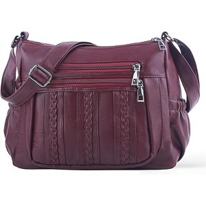 Generic Purses for Women Pocketbooks Soft PU Leather Ladies Crossbody Purse Multi Pocket Shoulder Bag - 1 of 4