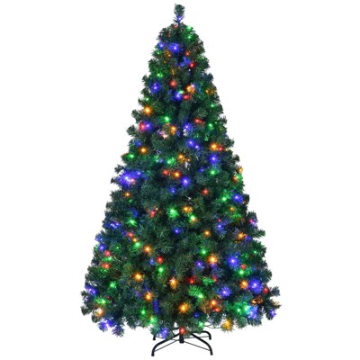 SUGIFT 6FT Pre-Lit Artificial Christmas Tree with 250 Multicolor Lights and 1060 Branch Tips