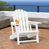 WestinTrends Azura Tool-Free Assembly Outdoor Patio HDPE Plastic Adirondack Chair with Cup Holder, White - 2 of 4