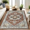 Washable Soft Floral Area Rug - Low Pile Anti-Slip Stain Resistant Distressed Carpet, Non-Shedding Large Rug for Bedroom, Living Room Dining Room - 2 of 4