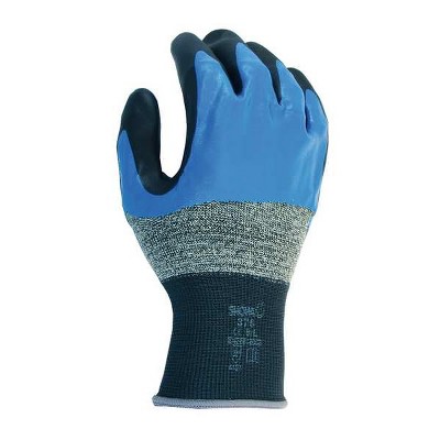 Showa  Coated Gloves,Black/Blue,XL,PR 376XL-09