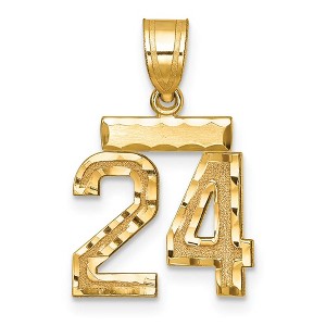 Black Bow Jewelry 14k Yellow Gold, Varsity Collection, Small D/C Pendant Number 24 - 1 of 4