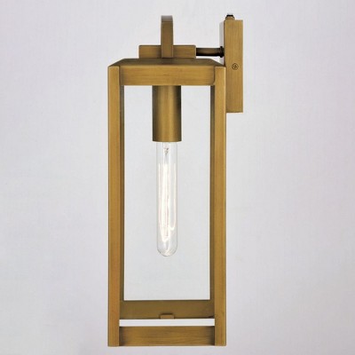 Kinzie Vintage Brass Gold Dimmable Outdoor Wall Sconce