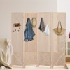 VINGLI 4 Panel Freestanding Pegboard with Feet, 5 FT Wood Room Divider Display Board, Partition Space Separator for Craft Shows Retail (Natural) - 2 of 4