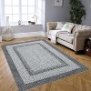 Grey/Blue Washable Runner Rug, Non-Slip Modern Hallway Carpet, Stain Resistant Low Pile Mat for Living Room, Bedroom, Kitchen - 3 of 4