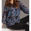 Women's Floral Microfiber Leather Detail Top - ANGEL - 2 of 4