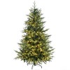 HOMCOM 6ft Prelit Artificial Christmas Tree Holiday Decoration with Warm White LED Lights, Auto Open, Green - 4 of 4
