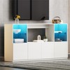 NicBex Modern TV Stand High Gloss TV Stand with LED Lights Media Console with Large Storage Cabinet for TVs up to 75 Inches - 4 of 4